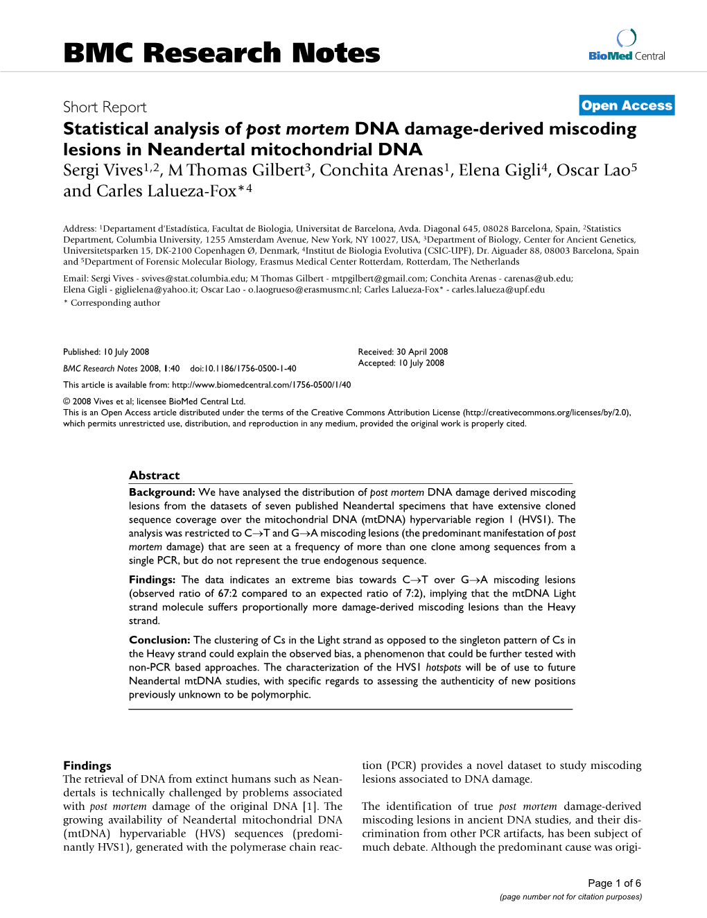 BMC Research Notes Biomed Central