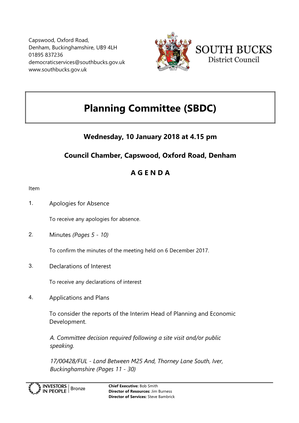 (Public Pack)Agenda Document for Planning Committee (SBDC), 10/01