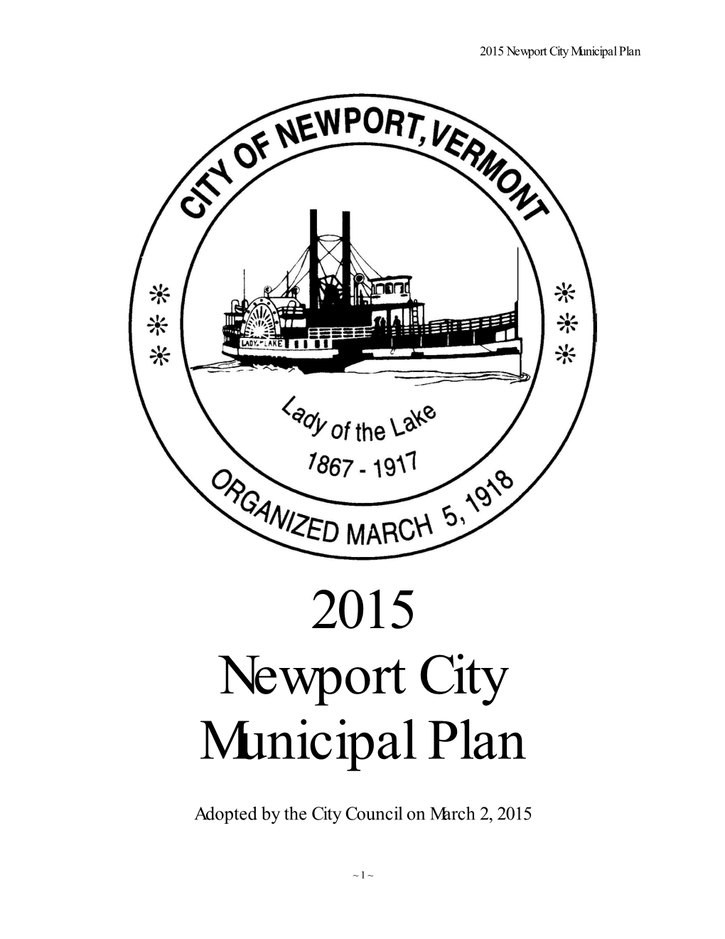 2015 Newport City Municipal Plan