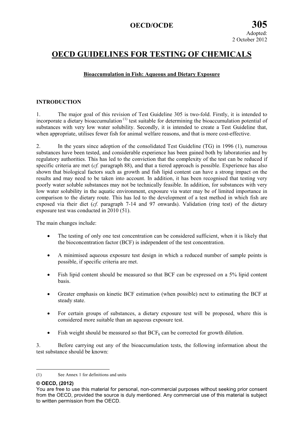 Bioaccumulation in Fish: Aqueous and Dietary Exposure