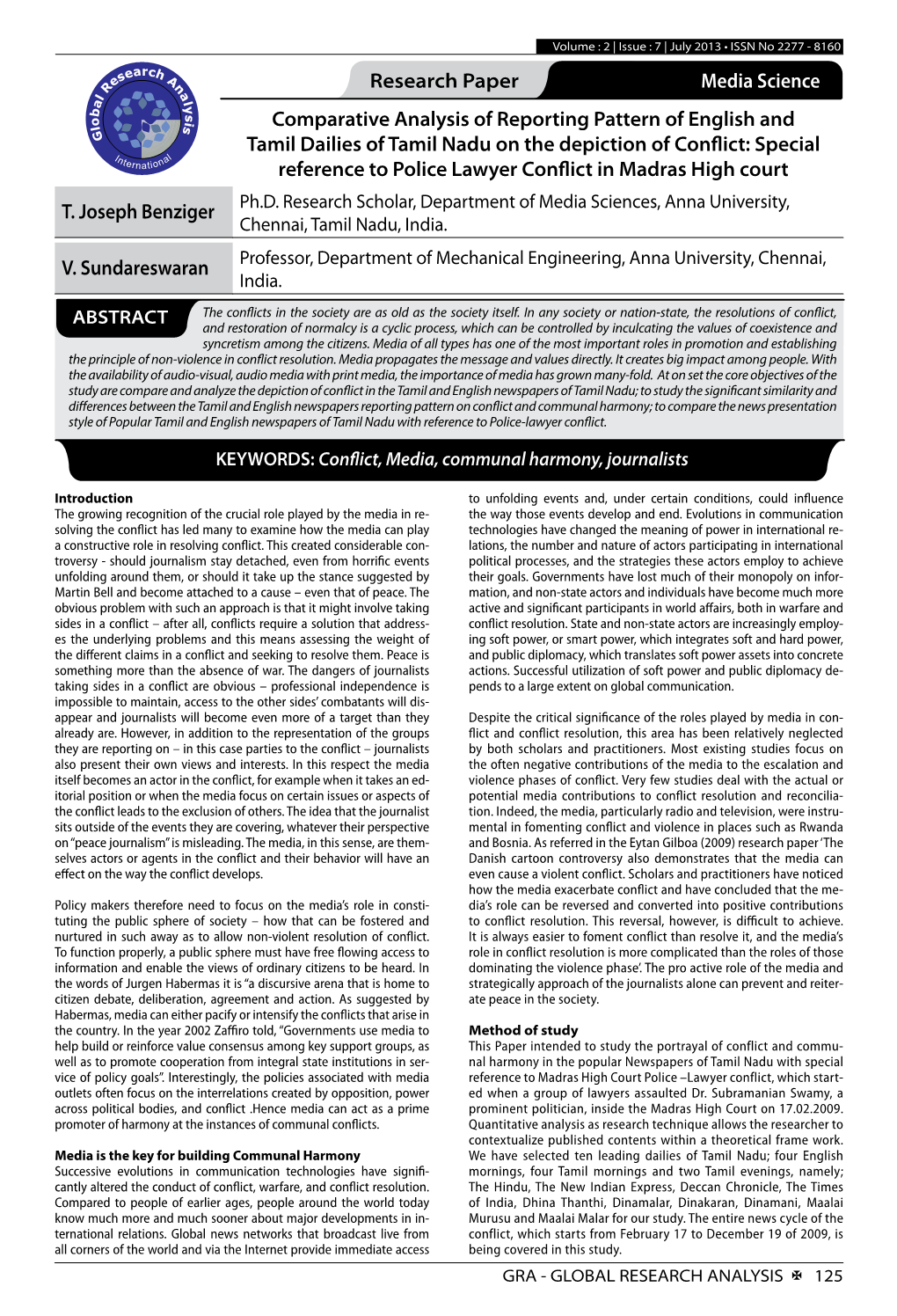 Research Paper Media Science Comparative Analysis of Reporting