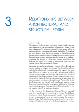 Relationships Between Architectural and Structural Form