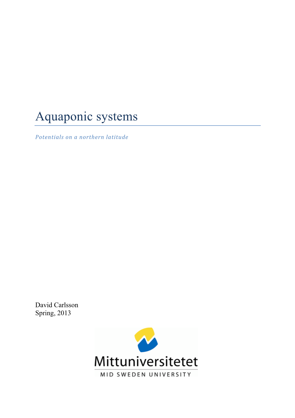 Aquaponic Systems