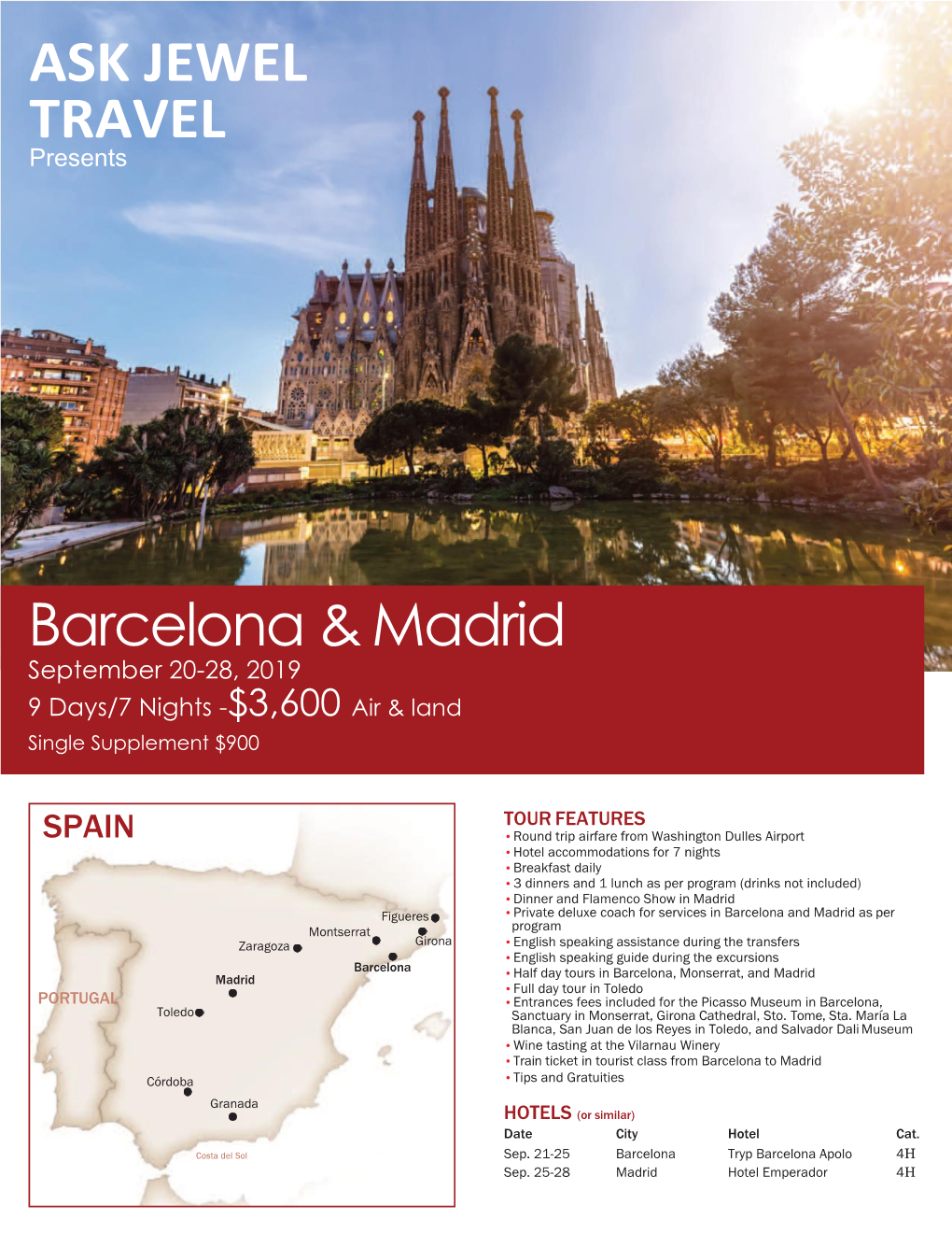 ASK JEWEL TRAVEL Barcelona & Madrid