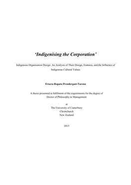 'Indigenising the Corporation'