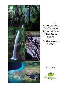 Establishing the Taveuni National Park – the Next Steps