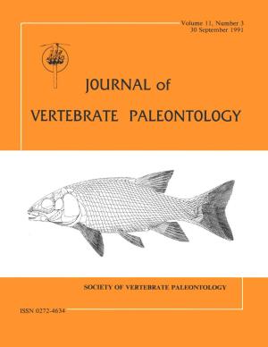 JOURNAL of VERTEBRATE PALEONTOLOGY