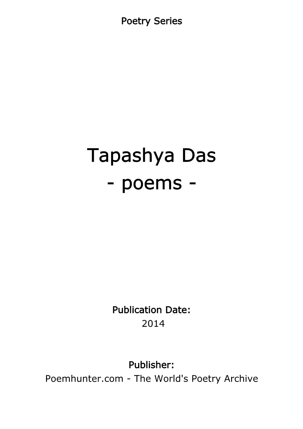 Tapashya Das - Poems