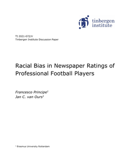 Racial Bias in Newspaper Ratings of Professional Football Players