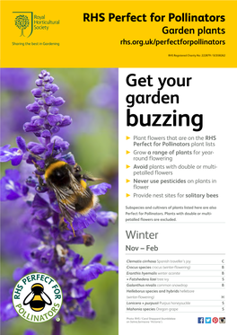 RHS Perfect for Pollinators Garden Plants Rhs.Org.Uk/Perfectforpollinators