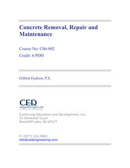Concrete Removal, Repair and Maintenance
