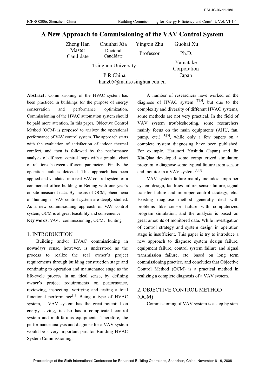 A New Method for VAV Control System's Commissioning