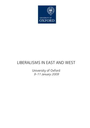 Liberalisms in East and West