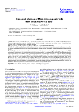 Sizes and Albedos of Mars-Crossing Asteroids from WISE/NEOWISE Data? V