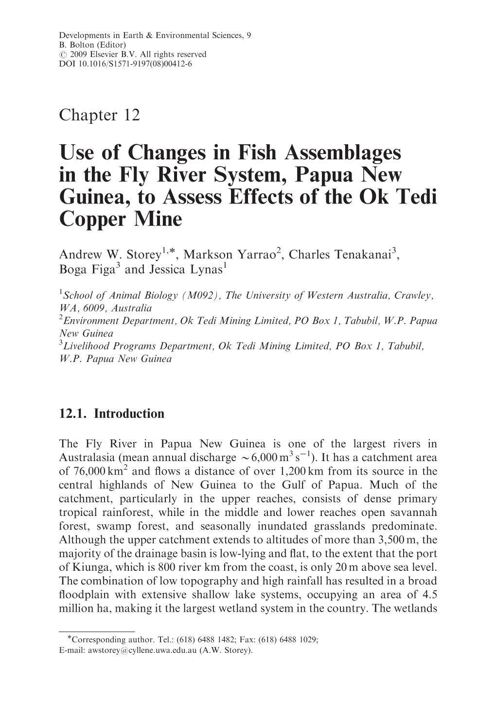 Use of Changes in Fish Assemblages in the Fly River System, Papua New Guinea, to Assess Effects of the Ok Tedi Copper Mine