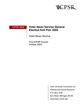 Voter News Service General Election Exit Polls, 2002