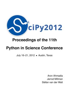 Proceedings of the 11Th Python in Science Conference