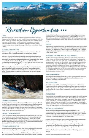 Recreation Opportunities ••• Ohvs Lion and Black Bear
