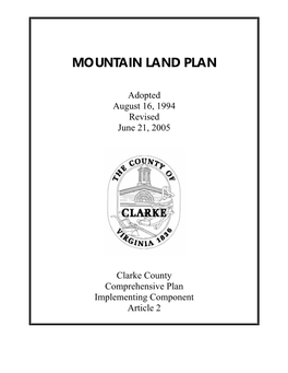 Mountain Land Plan