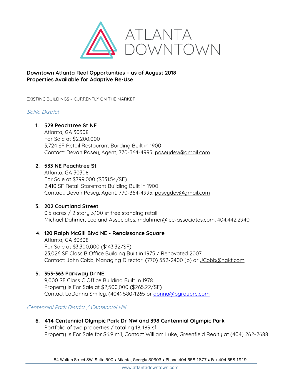 Sono District Centennial Park District / Centennial Hill