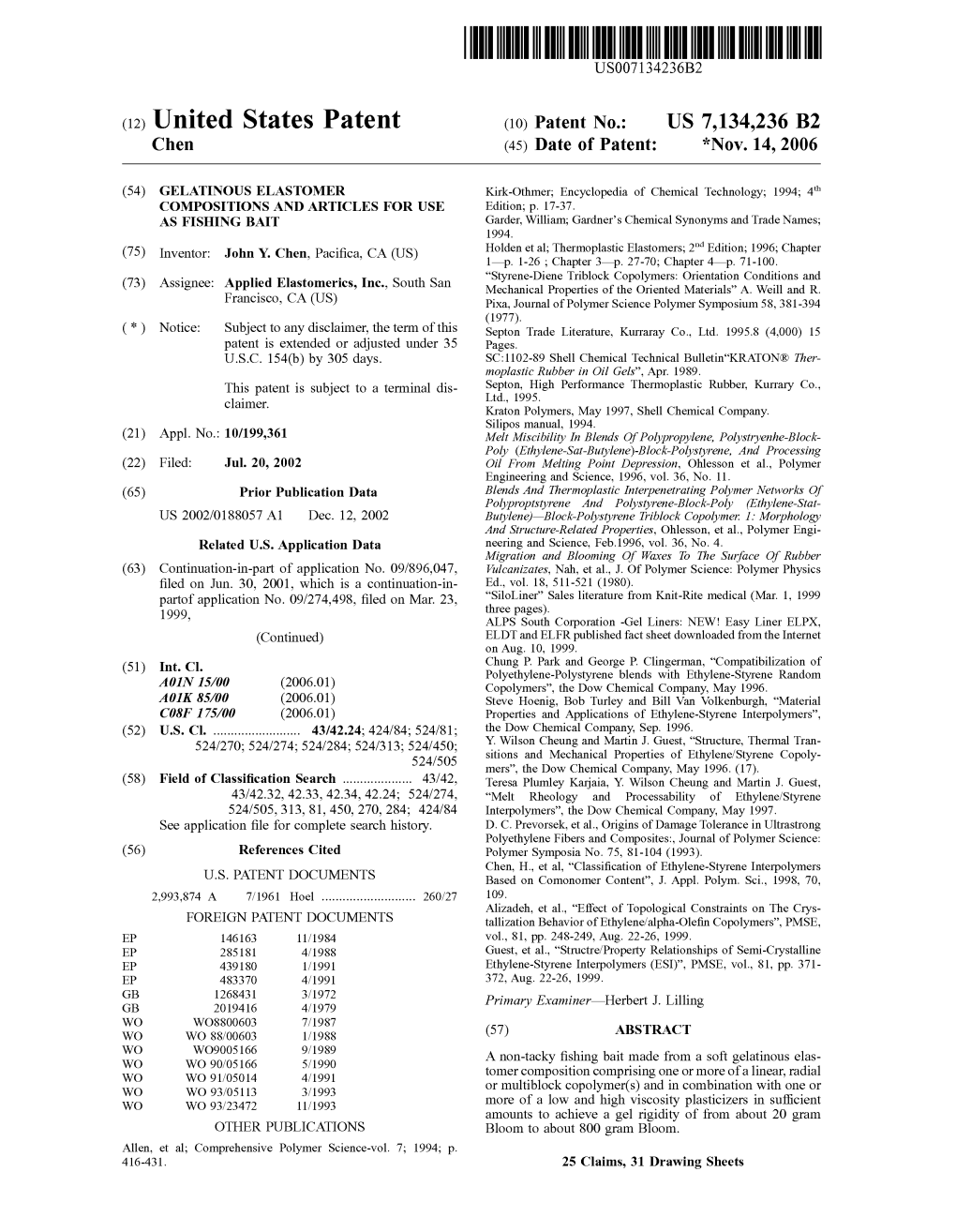 (12) United States Patent (10) Patent No.: US 7,134.236 B2 Chen (45) Date of Patent: *Nov