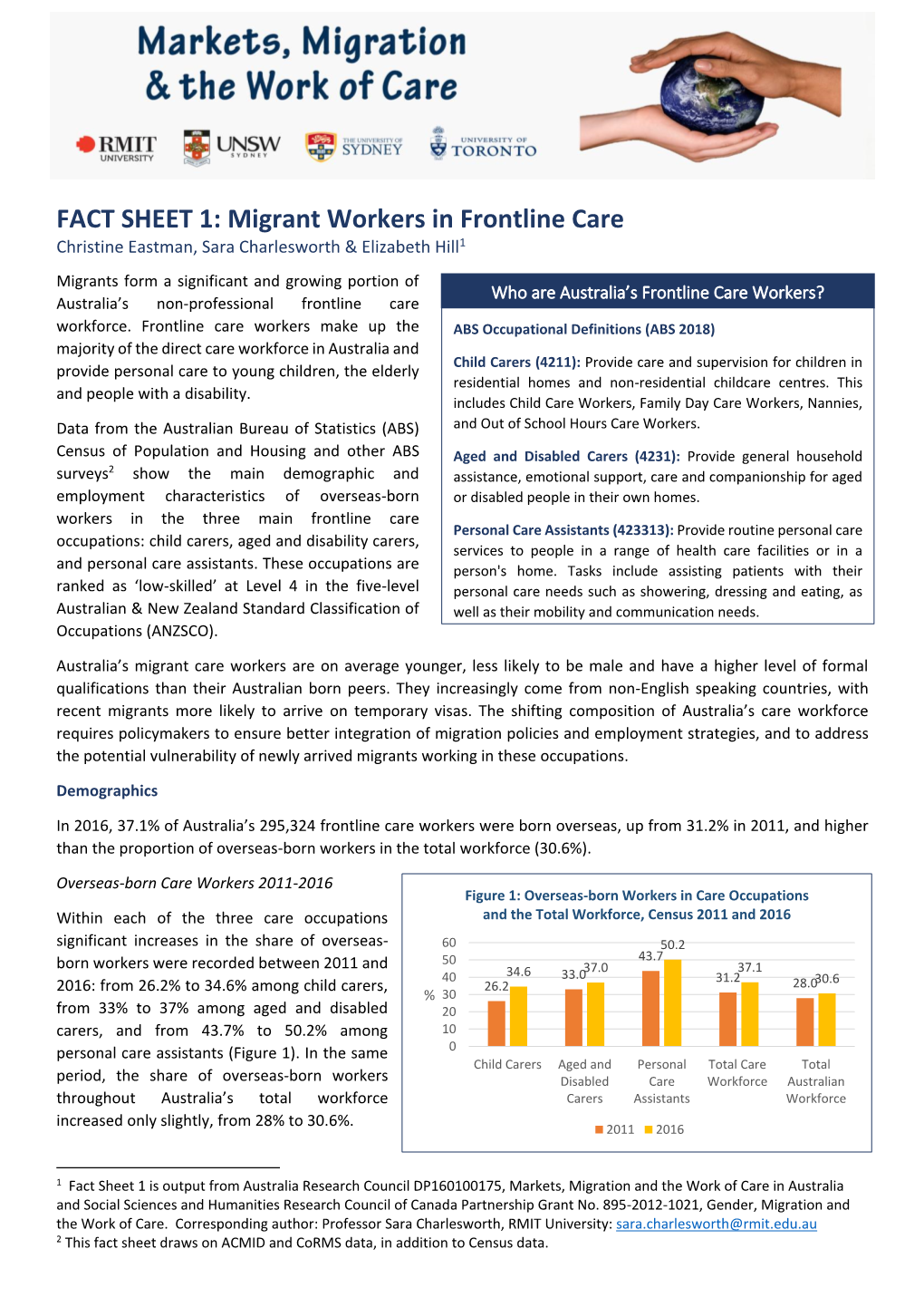 FACT SHEET 1: Migrant Workers in Frontline Care