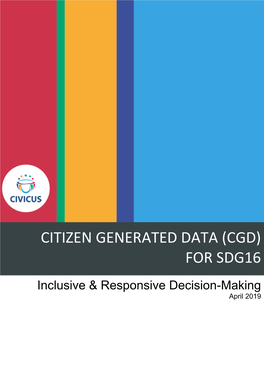 Citizen Generated Data (Cgd) for Sdg16
