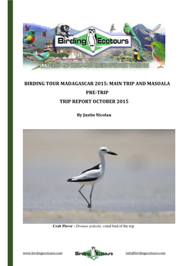 Birding Tour Madagascar 2015: Main Trip and Masoala Pre-Trip Trip Report October 2015