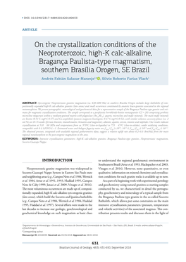 On the Crystallization Conditions of the Neoproterozoic, High-K Calc
