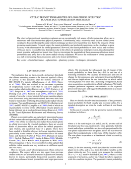 Cyclic Transit Probabilities of Long-Period Eccentric Planets Due to Periastron Precession