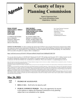 County of Inyo Planning Commission