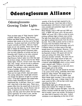 August 1992 Newsletter 1 Even in Cold Weather I Can Admit Fresh Air Into Humidity of 70% During the Day and 90% Or the Room