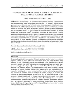 A Survey of Nonparametric Tests for the Statistical Analysis of Evolutionary Computational Experiments