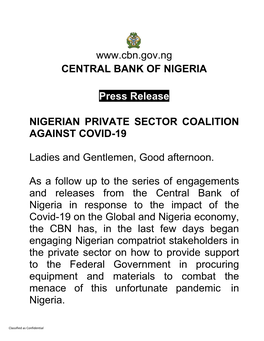 Nigerian Private Sector Coalition Against Covid-19