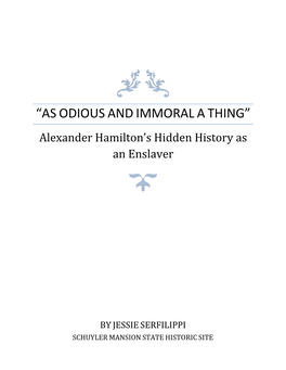 Alexander Hamilton's Hidden History As an Enslaver