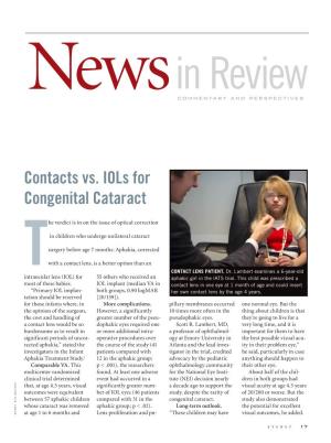 Contacts Vs. Iols for Congenital Cataract