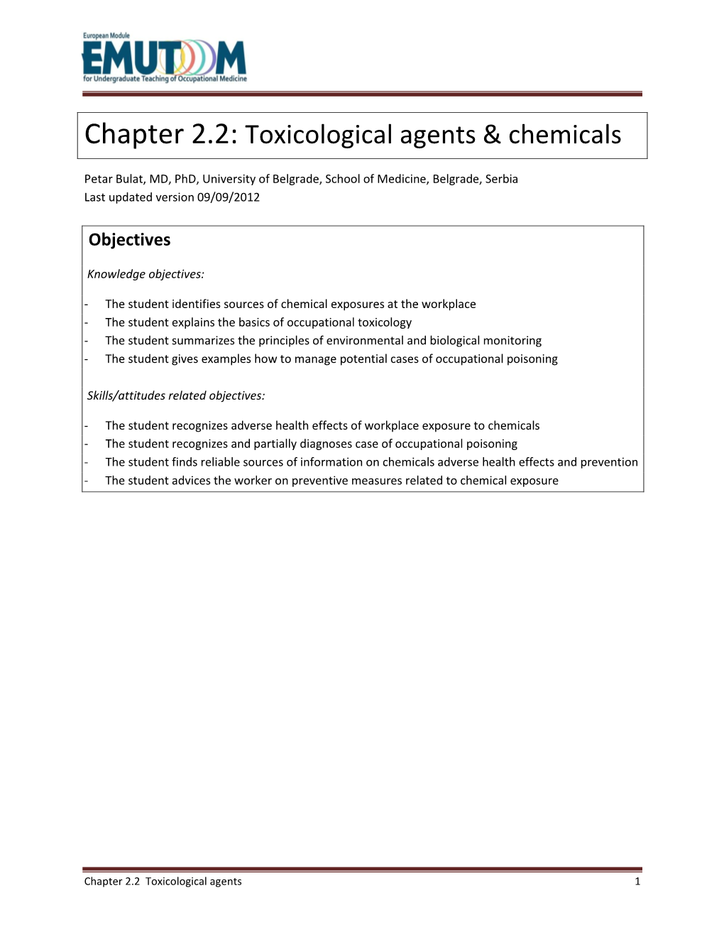 Toxicological Agents & Chemicals