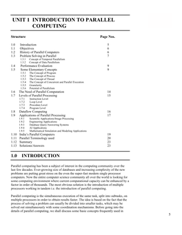 Introduction to Parallel Computing a Task, Some Parts of Which Can Be Executed by More Than One Multiple Processor at Same Point of Time (Yields Correct Results)