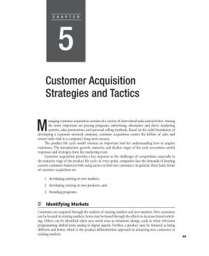 Customer Acquisition Strategies and Tactics