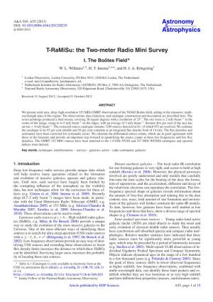The Two-Meter Radio Mini Survey I