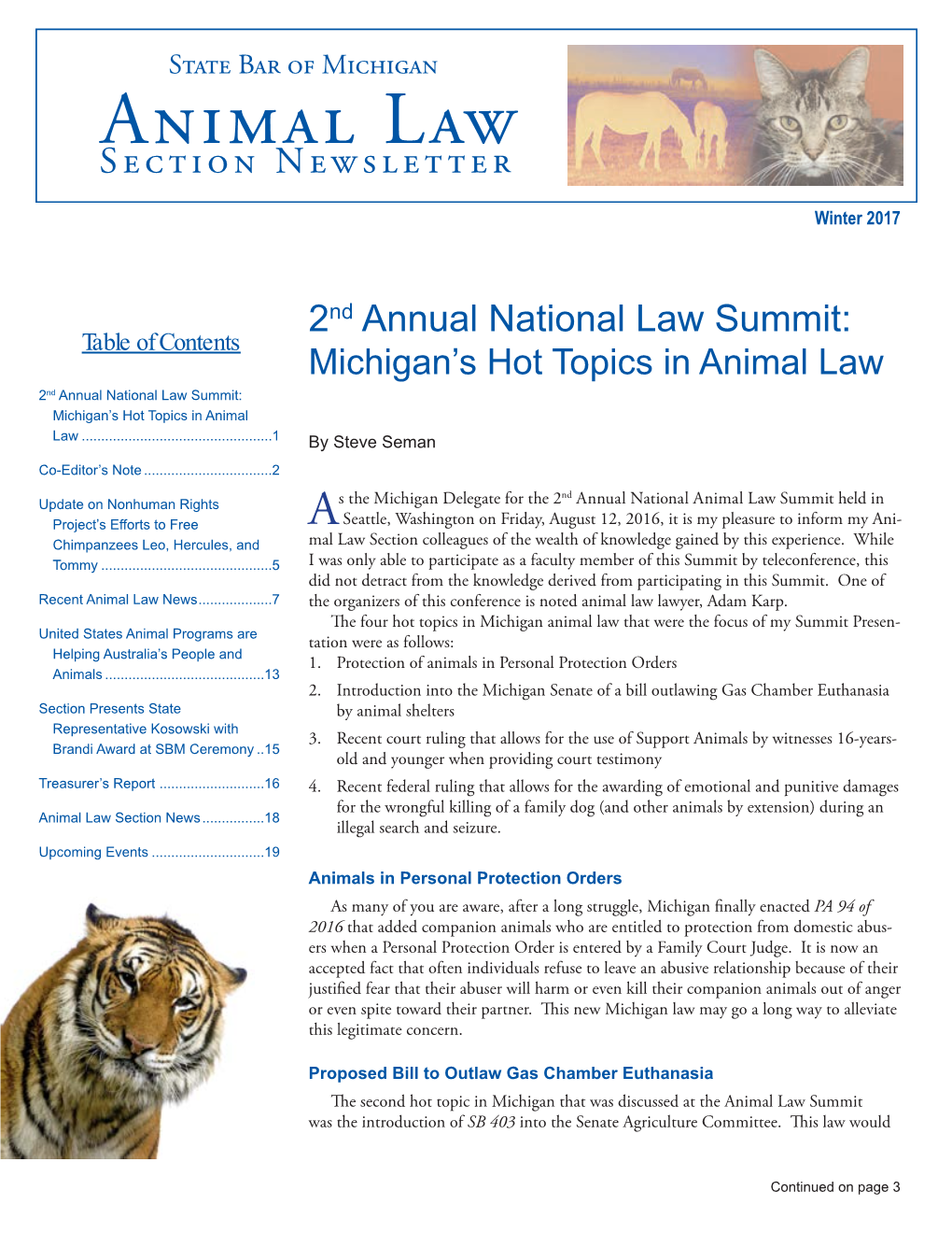 Animal Law Section Newsletter