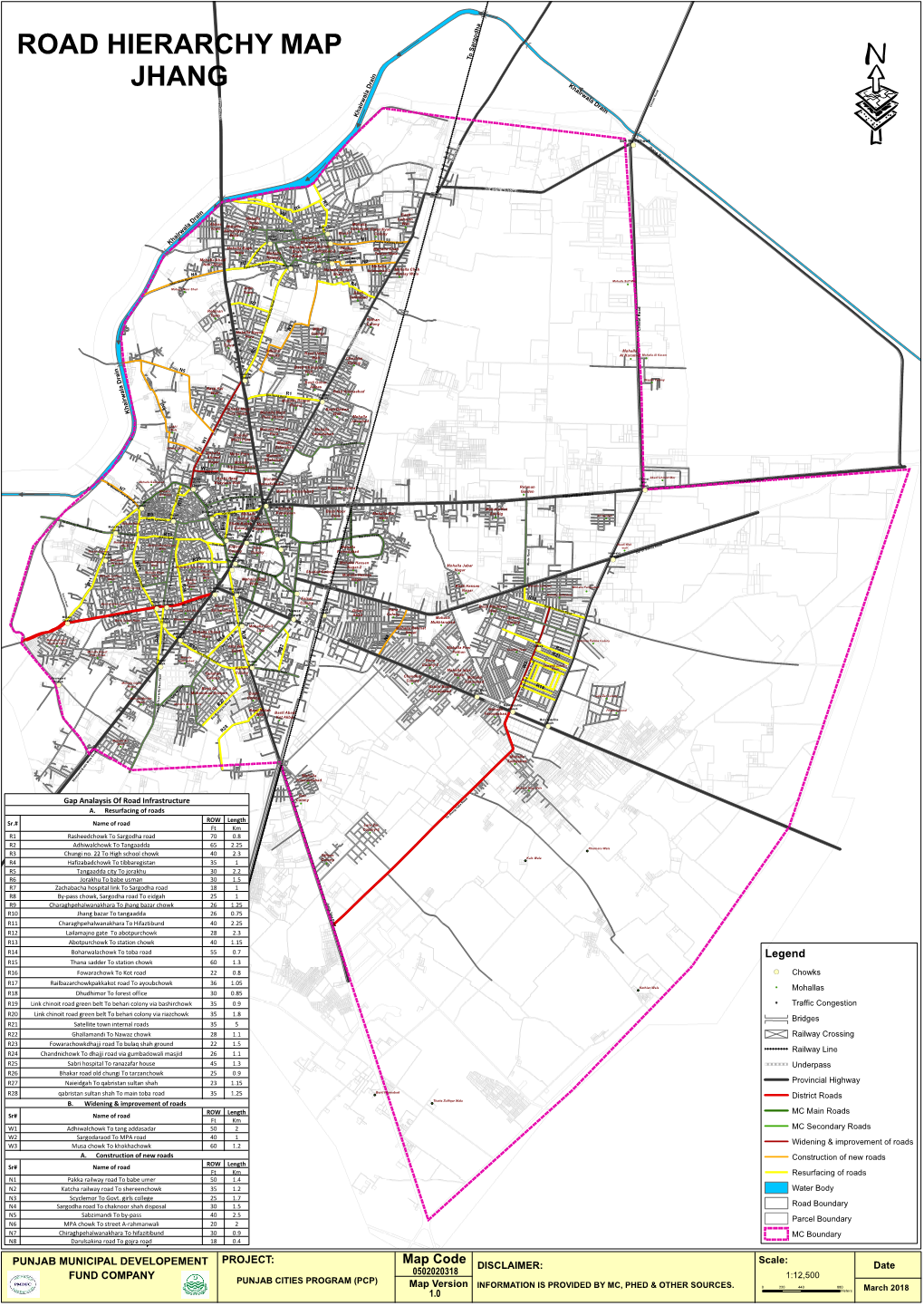 Road Hierarchy Map Jhang