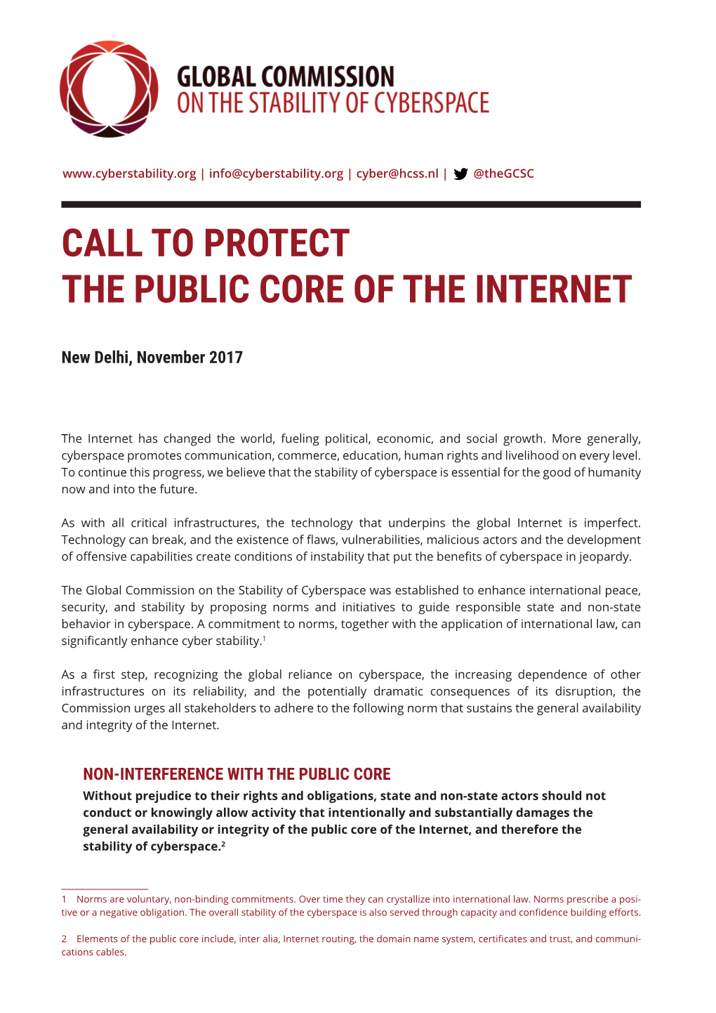 Call to Protect the Public Core of the Internet