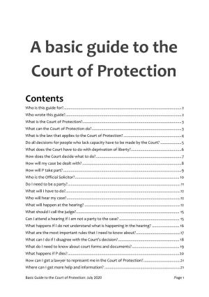 A Basic Guide to the Court of Protection