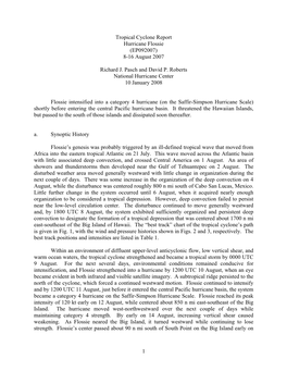 Tropical Cyclone Report Hurricane Flossie (EP092007) 8-16 August 2007