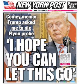 Comey Memo: Trump Asked Me to Nix Flynn Probe