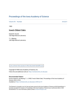 Iowa's Oldest Oaks