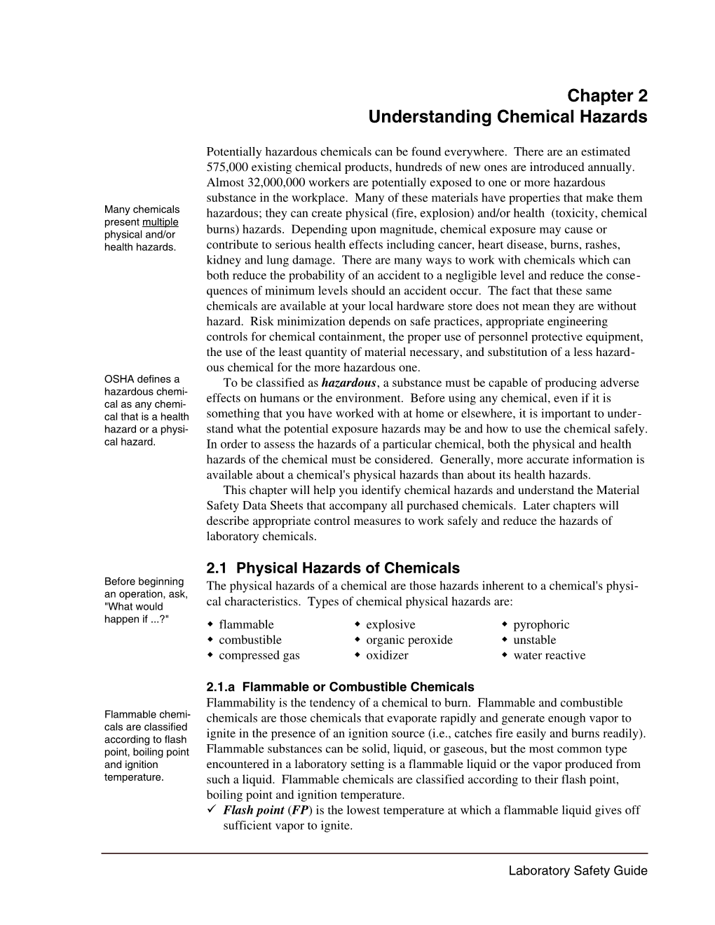 Chapter 2 Understanding Chemical Hazards
