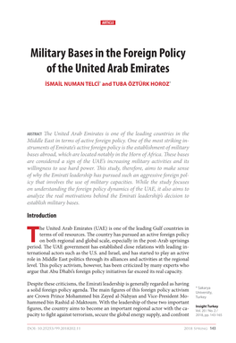 Military Bases in the Foreign Policy of the United Arab Emirates