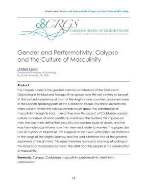 Gender and Performativity: Calypso and the Culture of Masculinity